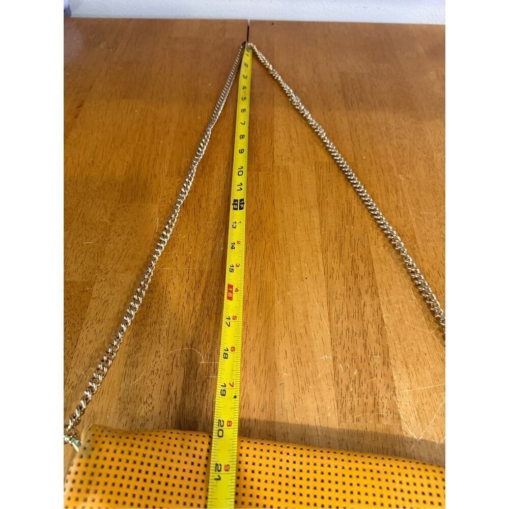 Henri Bendel Yellow Leather Gold Chain Crossbody Clutch Bag - Picture 11 of 12